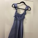 ASTR  the Label BRYNA RUFFLE STRAP SATIN MAXI DRESS SZ XS slate blue Photo 5