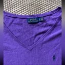 Polo  Ralph Lauren Women's Boyfriend Fit V-Neck Purple Sweater Size L Photo 3