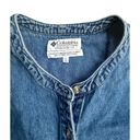 Columbia Women’s  Denim Jean Vest Large Pockets Button Up Vintage Photo 2