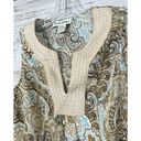 Krass&co Telluride Clothing . Womens Linen Paisley Tank Top Beige Blue Size Small Photo 5