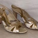 Bebe Italian Leather Gold Heels Photo 6