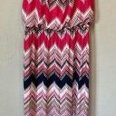 Three Pink Hearts  Trixxie Women’s Pink Striped Boho Maxi Dress Stretch Small Photo 0