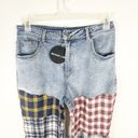 Rehab  LAB Reimagined High Waist Flannel Flare Lumberjack Bells Jeans Size Large Photo 5