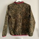 Patagonia Women’s Synchilla Quarter Snap-T Fleece in Olive Green Floral and Pink Photo 3