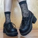 Soda Vintage Y2K Black Faux Leather Chunky Platform Lace Up Heeled Oxford Shoes Photo 0