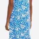 Draper James  Ruffle Jersey Dress Blue White Shadow Floral Women's Size L/XL Photo 1