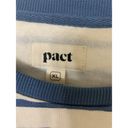 Pact  Crewneck Sweatshirt Organic Cotton Ivory W Blue Stripes & Red Hearts XL EUC Photo 3