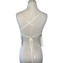 L'Academie  The Kali Top in Ivory Medium Womens Satin Backless Halter Tank Photo 7