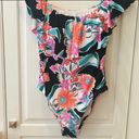 Trina Turk NEW  Multicolored Floral Ruffle Swimsuit Bathing Suit Off Shoulder 6 Photo 3