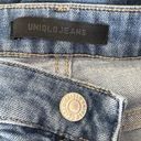 Uniqlo  SZ 4 Ankle Jeans High-Rise Medium Wash Pockets Zip-Fly Blue Frayed Hems Photo 6