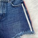 Mango  High Waisted Festival Striped Jean Shorts 2 cut off denim concert rocker Photo 1