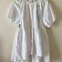 Hill House  The Francesca Top White 100% Cotton Short Sleeve Hi Lo Blouse S NWT Photo 2