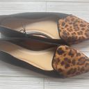 Gap  Women’s  Black and Animal Print Pointed Toe D’Orsay Ballet Flats Sz 7 Photo 2