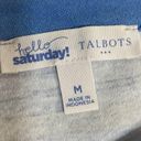 Talbots Shirt Dress Summer Cotton Knit Size Medium Blue Nautical Stripe Photo 10