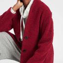 Banana Republic NWT  Knit Collarless Coat Wool Blend Red Photo 2