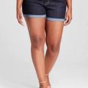 Ava & Viv  MIDI Jean Shorts Stretchy Dark Blue Plus Size 26 Photo 0