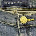 Rock & Republic  Denim Kendall Crop Blue Jeans Embroidered Button Flap Women’s 12 Photo 2