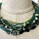 Coldwater Creek  blue abalone mule strand statement necklace Photo 0