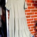 Industry  Green Tiered Short Sleeve Dress S Photo 0