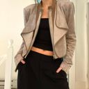 BCBGMAXAZRIA Sloan Faux Suede Cropped Moto Jacket in Moss Photo 0