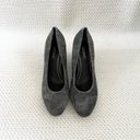 Vionic  Camden Dark Grey Suede Round Toe Wedge Heel Dress Shoe 7 Like New Photo 2