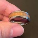 Edge Wood inlay tungsten carbide  ring size 9 Photo 4