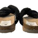 Treasure & Bond  Davina Black Faux Sherpa Open Toe Slip On Sandals Size 7 Photo 4