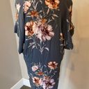 Dress Forum Blue Grey Floral Short Sleeve Button Down Shirt Dress Women’s Small Photo 3