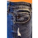 Edge KANCAN Distressed Button Fly Skinny Raw  Denim Blue Jeans ~ Women's Size 26 Photo 5