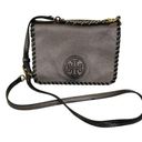 Tory Burch Marion Combo Crossbody Purse Wrinkled Leather in Gunmetal Photo 0