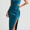 Showpo Teal Blue One Shoulder Cutout Midi/Maxi Dress Photo 0