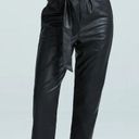 Commando  Faux Leather Paperbag Pants Waist Tie Black Pull On Size XL Photo 0