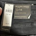 Banana Republic  Black High Rise Distressed Deconstructed Skinny Raw Hem Jean 32 Photo 6