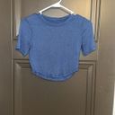 Lululemon Hold Tight Straight Hem Cropped T-Shirt Oasis Blue Photo 4