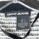 DKNY  Jeans Womens Large Cardigan Sweater Knit Striped Open Waterfall Front DF Photo 5