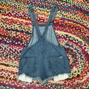 Hudson Jeans  Blue Distressed Frayed Hem Shorts Overalls - M Photo 1