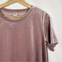 Old Navy  Light Pink Velvet Short Sleeve Blouse S Photo 3