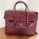 Carolina Herrera  burgundy leather tempo adagio large tote bag Photo 3