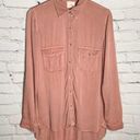 Harper  Button Down Shirt Top Womens Size S Long Sleeve‎ Pink Utility Photo 1
