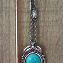 American Eagle AEO Turquoise Stone Necklace Pendant Deco Chain Photo 3