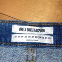 One Teaspoon One x  Lovers Low Waist Skinny Leg Drop Mid Length Denim Shorts Photo 2