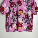 The Row First colorful floral roses daisy pink shirt size large Photo 3