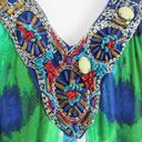 Bordeaux  Los Angeles Blue Green Beaded Maxi Dress Women’s Size Medium Photo 4