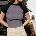 Brandy Melville John Galt Green & Black Bella Colorblock Top Photo 1