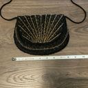 Vintage Black and Gold Beaded Crossbody Purse Photo 2