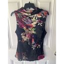 Natori  NEW Winter Peony-V Cowl Neck Sleeveless Blouse Velvet Size Medium Womens Photo 3