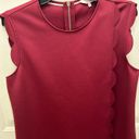 Ted Baker Jasmint Plum Burgundy Draped Scalloped Edge Back Zip Sleeveless Dress Photo 2