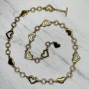 Vintage Heart Toggle Gold Tone Metal Chain Link Belt OS One Size Photo 0