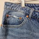 NWT House of Harlow High Rise Mom Midi Cut Off Denim Shorts Size 33/16 Blue Photo 4