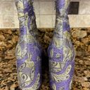 Dries Van Noten  Purple Floral Brocade Block-Heel Ankle Boot sz 36 1/2 US 6 NEW Photo 6